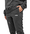 Дамски oversize памучен спортен комплект в цвят антрацит-3 снимка