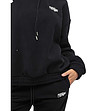 Дамски oversize памучен спортен комплект в черно -3 снимка