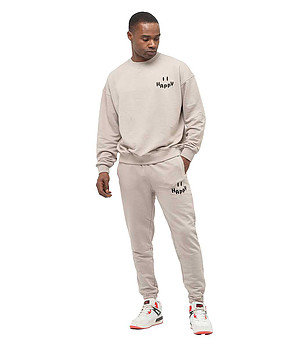Мъжки oversize светлосив спортен памучен комплект снимка