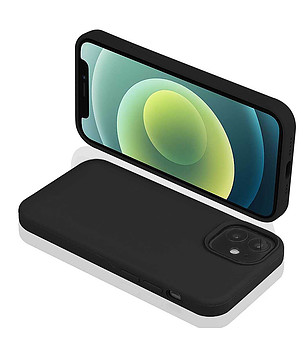 Силиконов калъф в черно за iPhone 12 снимка