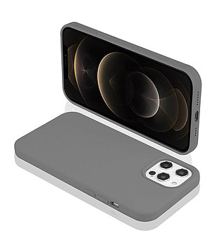 Силиконов калъф в цвят графит за iPhone 12 Pro Max снимка