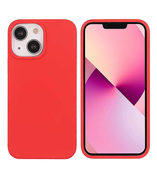Твърд силиконов калъф за  iPhone 13 в червено снимка
