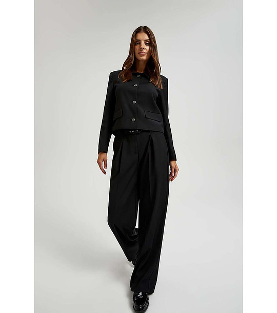 Черен дамски панталон с колан Irra снимка