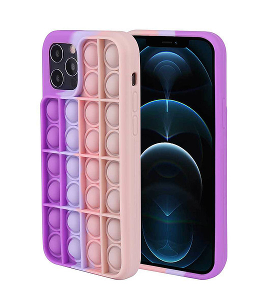 Антистрес кейс в розови нюанси за iPhone 12/12PRO снимка