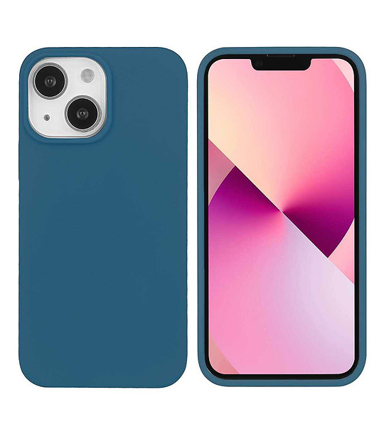 Твърд силиконов калъф за  iPhone 13 в синьо снимка