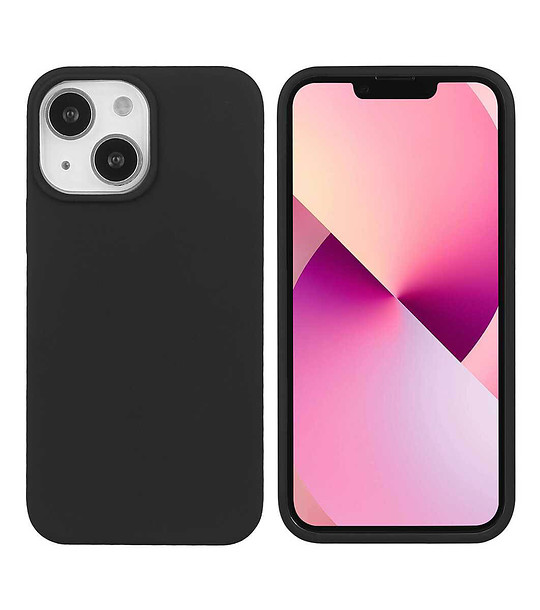 Твърд силиконов калъф за  iPhone 13 в черно снимка