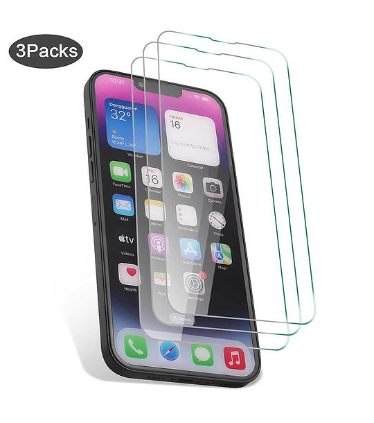 Комплект от 3 защитни протектора за  iPhone 14 PLUS снимка