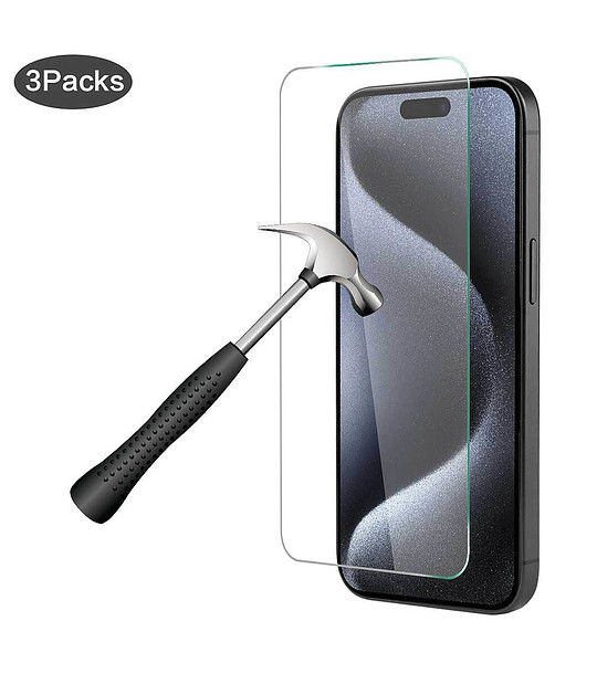 Комплект от 3 защитни протектора за  iPhone 15 PRO MAX снимка