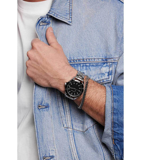 Мъжки часовник в сребристо и черно Madrid снимка