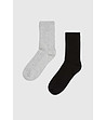 Комплект от 2 чифта дълги чорапи в сиво и черно-0 снимка