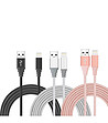 Комплект от 3 кабела USB към Lighting в черно, сребристо и розово-0 снимка