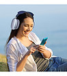 Сини  bluetooth слушалки с миди-3 снимка