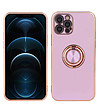Розов кейс за телефон с ринг iPhone 12PRO-0 снимка