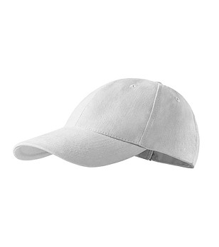 Бяла unisex памучна шапка с козирка снимка