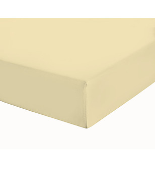 Памучен чаршаф с ластик 140х200 см в цвят екрю снимка