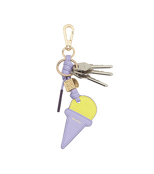 Ключодържател в лилаво и лайм от естествена кожа Ice Cream снимка