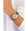 Златист дамски часовник скелетон с ефектна верижка-1 снимка