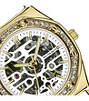 Златист дамски часовник скелетон с ефектна верижка-2 снимка