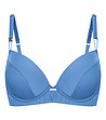 Син сутиен с повдигащ ефект и с естествена коприна Crevia-4 снимка