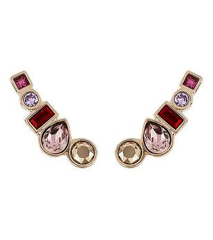 Дамски сребристи обеци с кристали Swarovski снимка