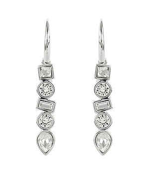 Дамски сребристи обеци с кристали Swarovski снимка