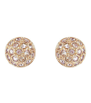 Дамски розовозлатисти обеци с розови кристали Swarovski снимка