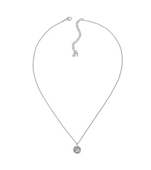 Дамско сребристо колие с висулка със сини кристали Swarovski снимка