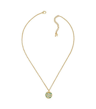 Дамско сребристо колие с висулка със сини кристали Swarovski снимка