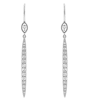 Дамски сребристи обеци с кристали Swarovski снимка
