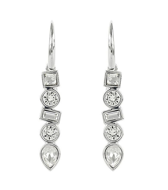 Дамски сребристи обеци с кристали Swarovski снимка