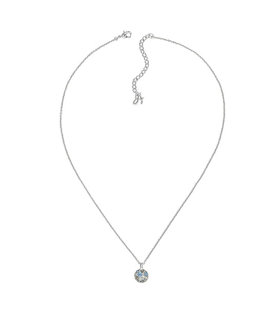 Дамско сребристо колие с висулка със сини кристали Swarovski снимка