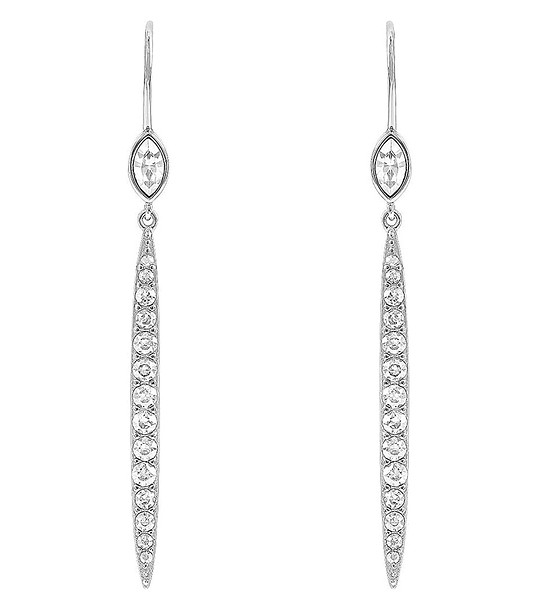 Дамски сребристи обеци с кристали Swarovski снимка