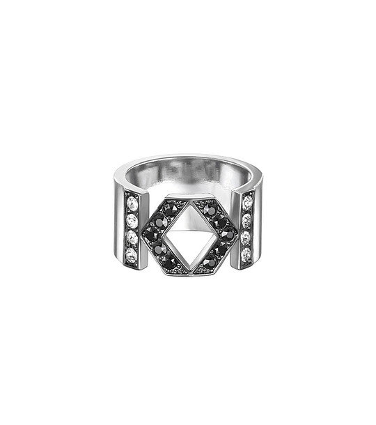 Сребрист пръстен с кристали Swarovski снимка
