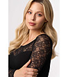 Черна дамска блуза с дантела Meredith-3 снимка