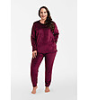 Дамски велурен комплект в бордо Akara-2 снимка