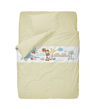 Детски спален комплект Dream LInen 3 части в екрю Жираф снимка