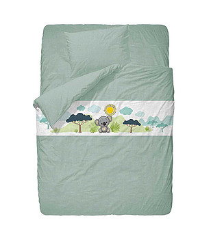 Детски спален комплект Dream LInen 3 части в цвят мента Коала снимка