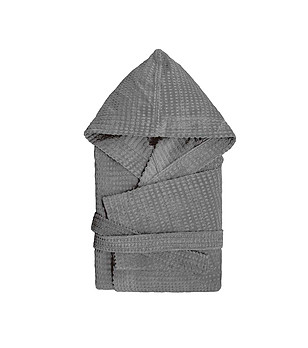 Памучен unisex халат в сиво Съкровище L/XL снимка