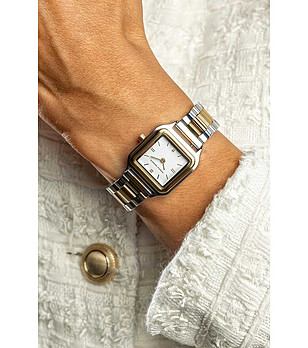 Дамски часовник в сребристо и златисто снимка