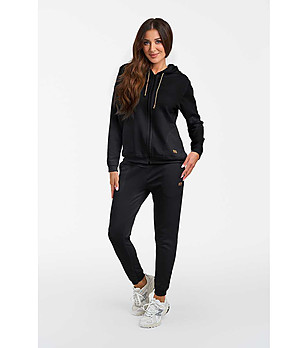 Черен памучен дамски суитшърт Roma снимка