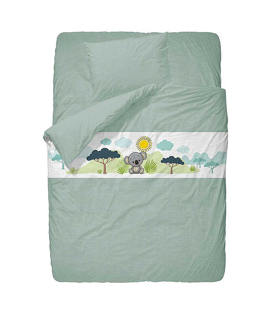 Детски спален комплект Dream LInen 3 части в цвят мента Коала снимка