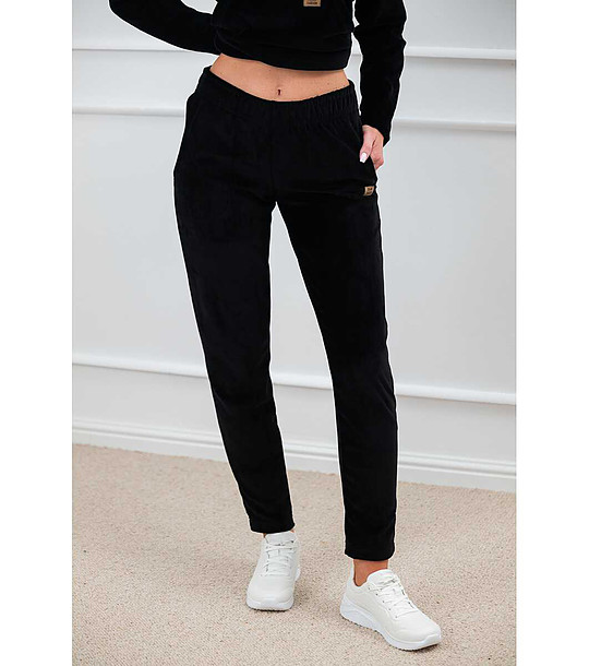 Черно памучно дамско спортно долнище Roda снимка