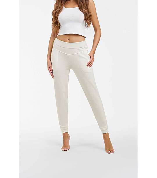 Памучно дамско спортно долнище в екрю Roma снимка