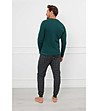 Тъмнозелена мъжка памучна пижама Fogo-2 снимка