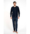 Мъжка памучна пижама в тъмносиньо Jakub-0 снимка
