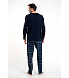 Мъжка памучна пижама в тъмносиньо Jakub-1 снимка