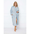 Светлосин дамски халат с фигурални мотиви Morena-1 снимка