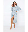 Светлосин дамски халат с фигурални мотиви Morena-2 снимка