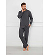 Мъжка памучна пижама в цвят графит Salomon-2 снимка