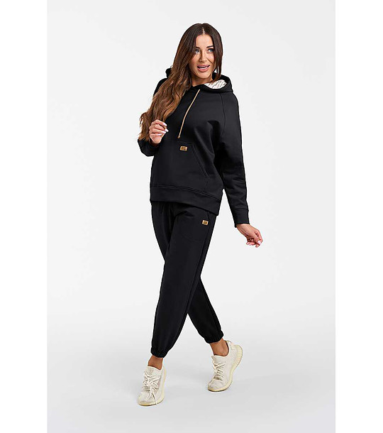 Черен памучен дамски суитшърт Viva снимка